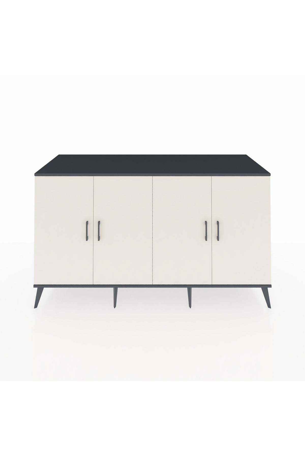 Kronos Konsol 4 Raflı 4 Kapaklı 176x59x99 Antrasit-Aytaşı/Çam