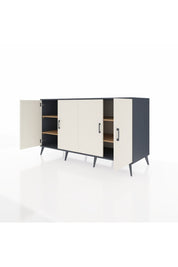 Kronos Konsol 4 Raflı 4 Kapaklı 176x59x99 Antrasit-Aytaşı/Çam