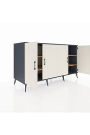 Kronos Konsol 4 Raflı 4 Kapaklı 176x59x99 Antrasit-Aytaşı/Çam