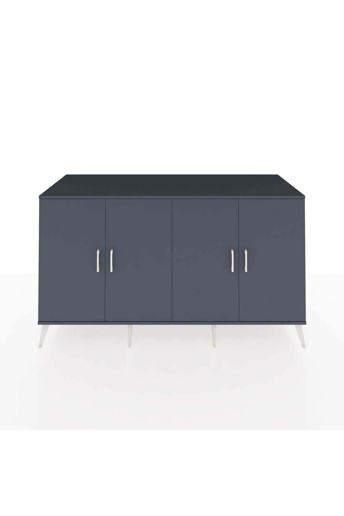 Kronos Konsol 4 Raflı 4 Kapaklı 176x59x99 Antrasit-Antrasit/Aytaşı