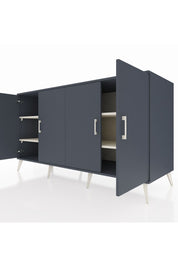 Kronos Konsol 4 Raflı 4 Kapaklı 176x59x99 Antrasit-Antrasit/Aytaşı