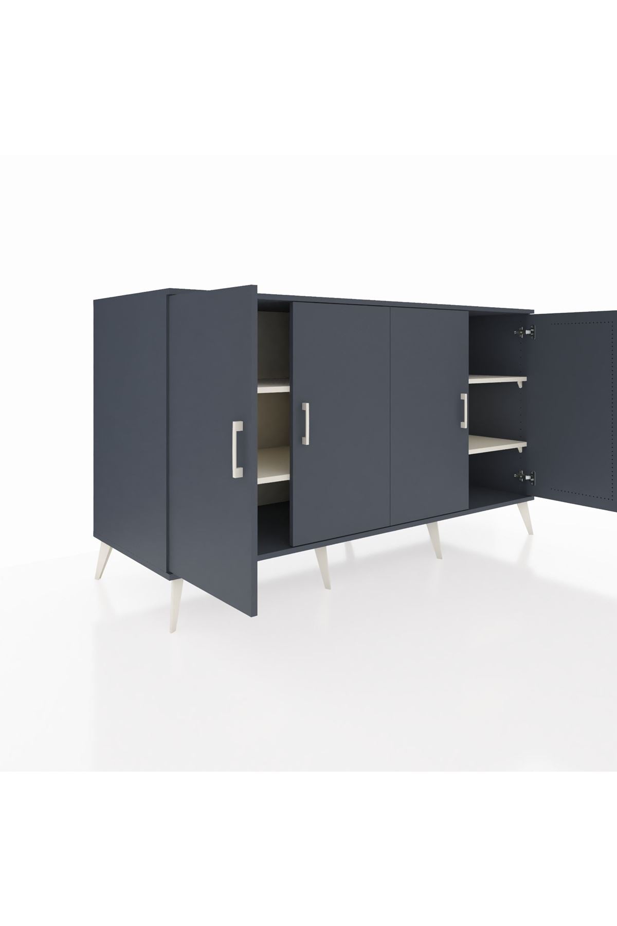 Kronos Konsol 4 Raflı 4 Kapaklı 176x59x99 Antrasit-Antrasit/Aytaşı