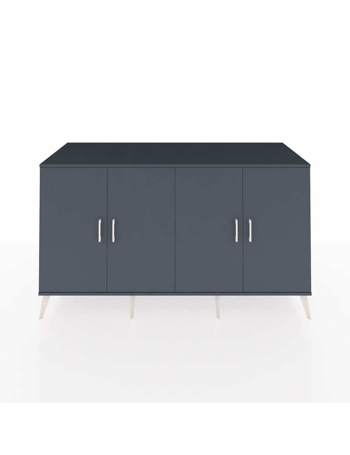 Kronos Konsol 4 Raflı 4 Kapaklı 176x59x99 Antrasit-Antrasit