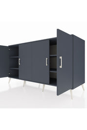 Kronos Konsol 4 Raflı 4 Kapaklı 176x59x99 Antrasit-Antrasit