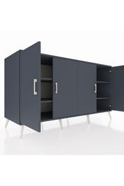 Kronos Konsol 4 Raflı 4 Kapaklı 176x59x99 Antrasit-Antrasit