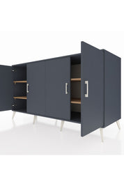 Kronos Konsol 4 Raflı 4 Kapaklı 176x59x99 Antrasit-Antrasit/Çam