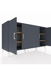 Kronos Konsol 4 Raflı 4 Kapaklı 176x59x99 Antrasit-Antrasit/Çam