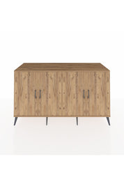 Kronos Konsol 4 Raflı 4 Kapaklı 176x59x99 Çam-Çam/Antrasit