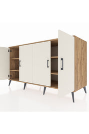 Kronos Konsol 4 Raflı 4 Kapaklı 176x59x99 Çam-Aytaşı/Çam