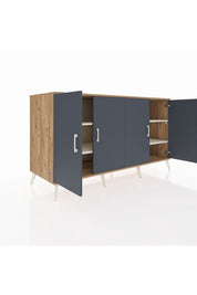 Kronos Konsol 4 Raflı 4 Kapaklı 176x59x99 Çam-Antrasit/Aytaşı