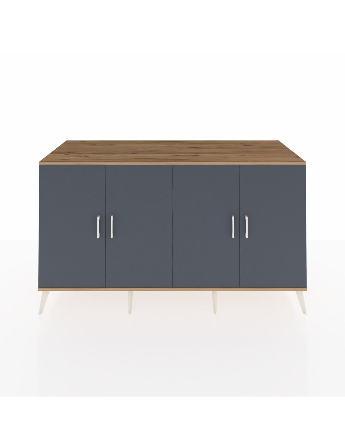 Kronos Konsol 4 Raflı 4 Kapaklı 176x59x99 Çam-Antrasit