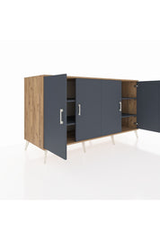 Kronos Konsol 4 Raflı 4 Kapaklı 176x59x99 Çam-Antrasit