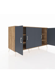 Kronos Konsol 4 Raflı 4 Kapaklı 176x59x99 Çam-Antrasit/Çam