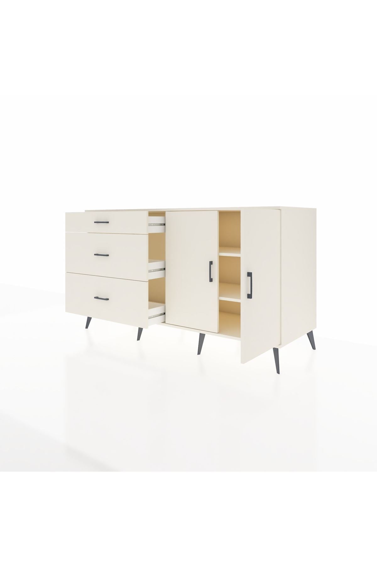 Kronos Konsol 2 Raflı 3 Çekmeceli 2 Kapaklı 176x59x99 Aytaşı-Aytaşı