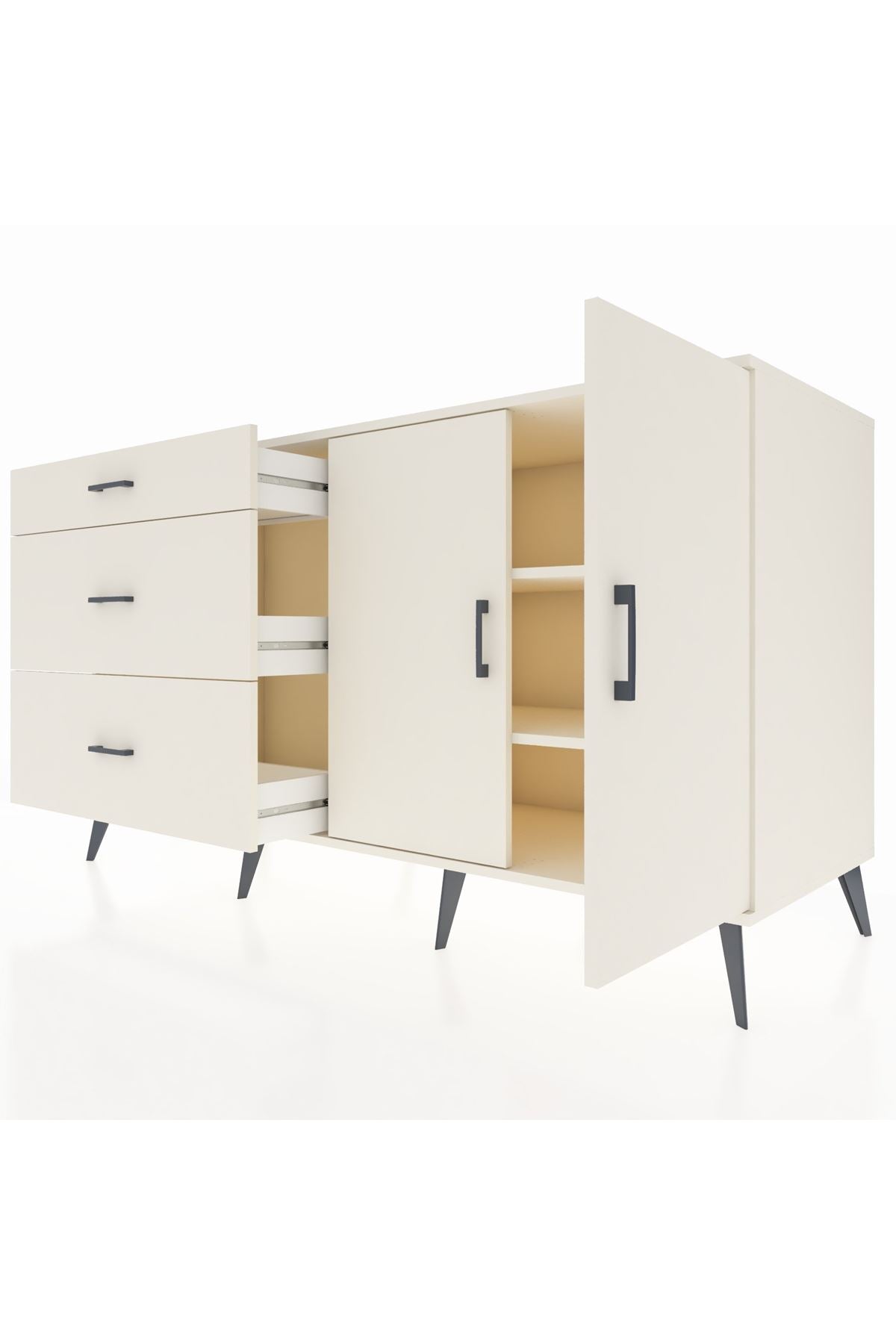 Kronos Konsol 2 Raflı 3 Çekmeceli 2 Kapaklı 176x59x99 Aytaşı-Aytaşı