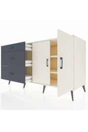 Kronos Konsol 2 Raflı 3 Çekmeceli 2 Kapaklı 176x59x99 Aytaşı-Aytaşı/Antrasit