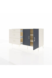 Kronos Konsol 2 Raflı 3 Çekmeceli 2 Kapaklı 176x59x99 Aytaşı-Antrasit/Aytaşı