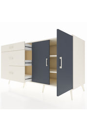 Kronos Konsol 2 Raflı 3 Çekmeceli 2 Kapaklı 176x59x99 Aytaşı-Antrasit/Aytaşı