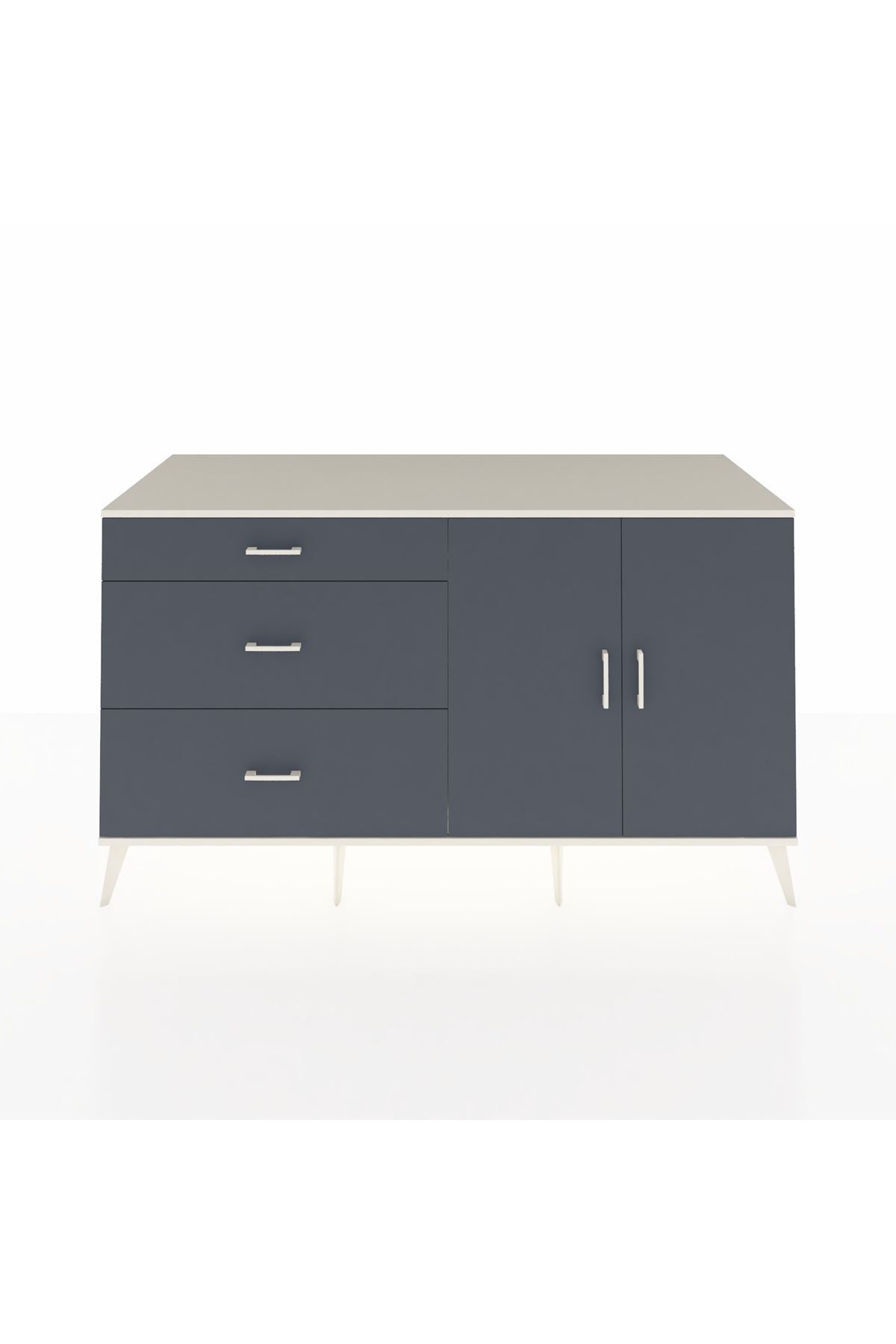 Kronos Konsol 2 Raflı 3 Çekmeceli 2 Kapaklı 176x59x99 Aytaşı-Antrasit