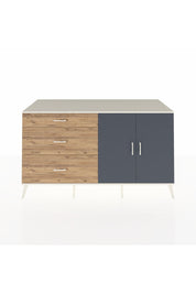 Kronos Konsol 2 Raflı 3 Çekmeceli 2 Kapaklı 176x59x99 Aytaşı-Antrasit/Çam