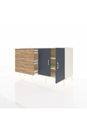 Kronos Konsol 2 Raflı 3 Çekmeceli 2 Kapaklı 176x59x99 Aytaşı-Antrasit/Çam