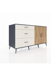 Kronos Konsol 2 Raflı 3 Çekmeceli 2 Kapaklı 176x59x99 Antrasit-Çam/Aytaşı