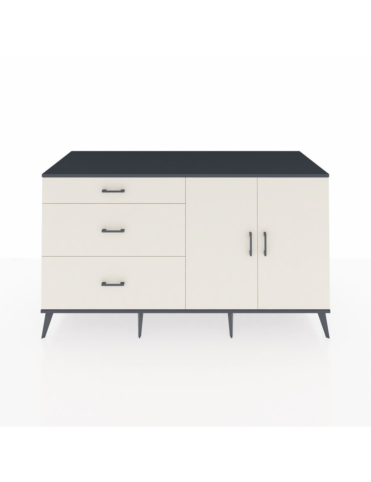 Kronos Konsol 2 Raflı 3 Çekmeceli 2 Kapaklı 176x59x99 Antrasit-Aytaşı