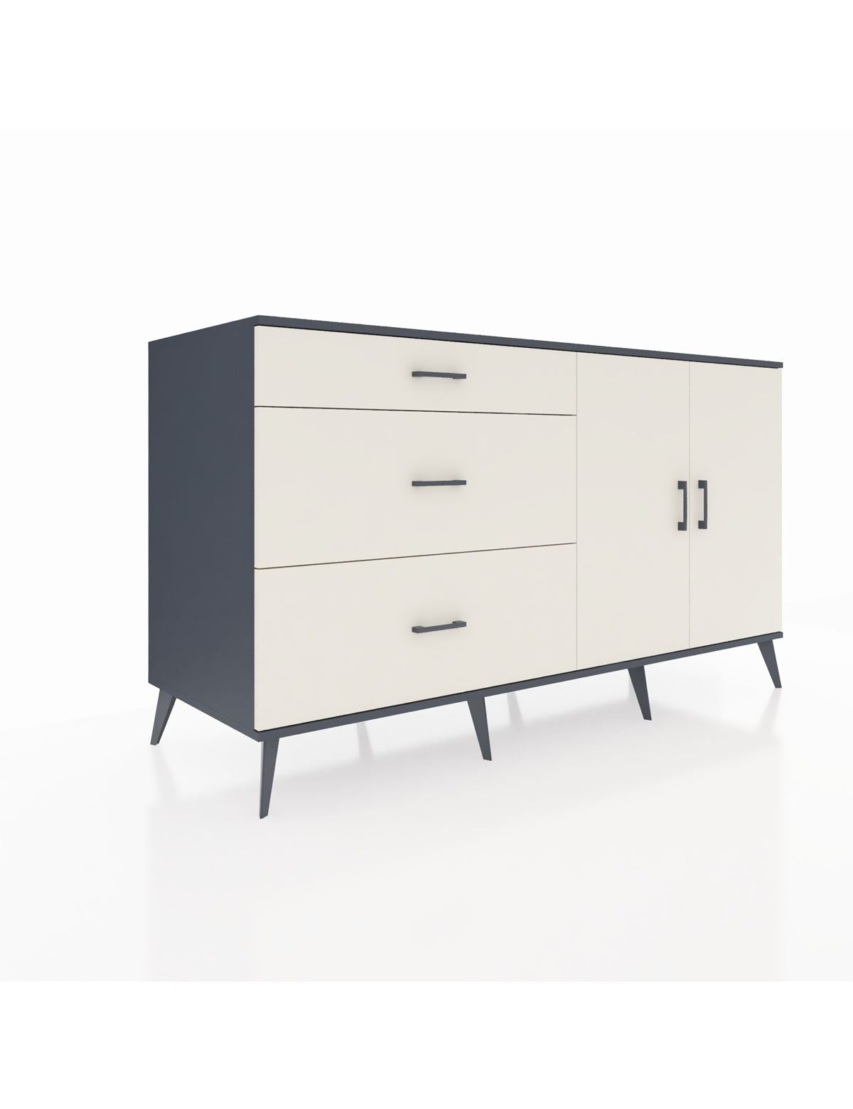 Kronos Konsol 2 Raflı 3 Çekmeceli 2 Kapaklı 176x59x99 Antrasit-Aytaşı