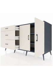 Kronos Konsol 2 Raflı 3 Çekmeceli 2 Kapaklı 176x59x99 Antrasit-Aytaşı