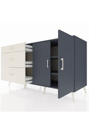 Kronos Konsol 2 Raflı 3 Çekmeceli 2 Kapaklı 176x59x99 Antrasit-Antrasit/Aytaşı