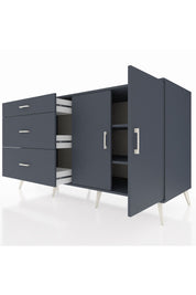 Kronos Konsol 2 Raflı 3 Çekmeceli 2 Kapaklı 176x59x99 Antrasit-Antrasit