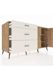 Kronos Konsol 2 Raflı 3 Çekmeceli 2 Kapaklı 176x59x99 Çam-Çam/Aytaşı