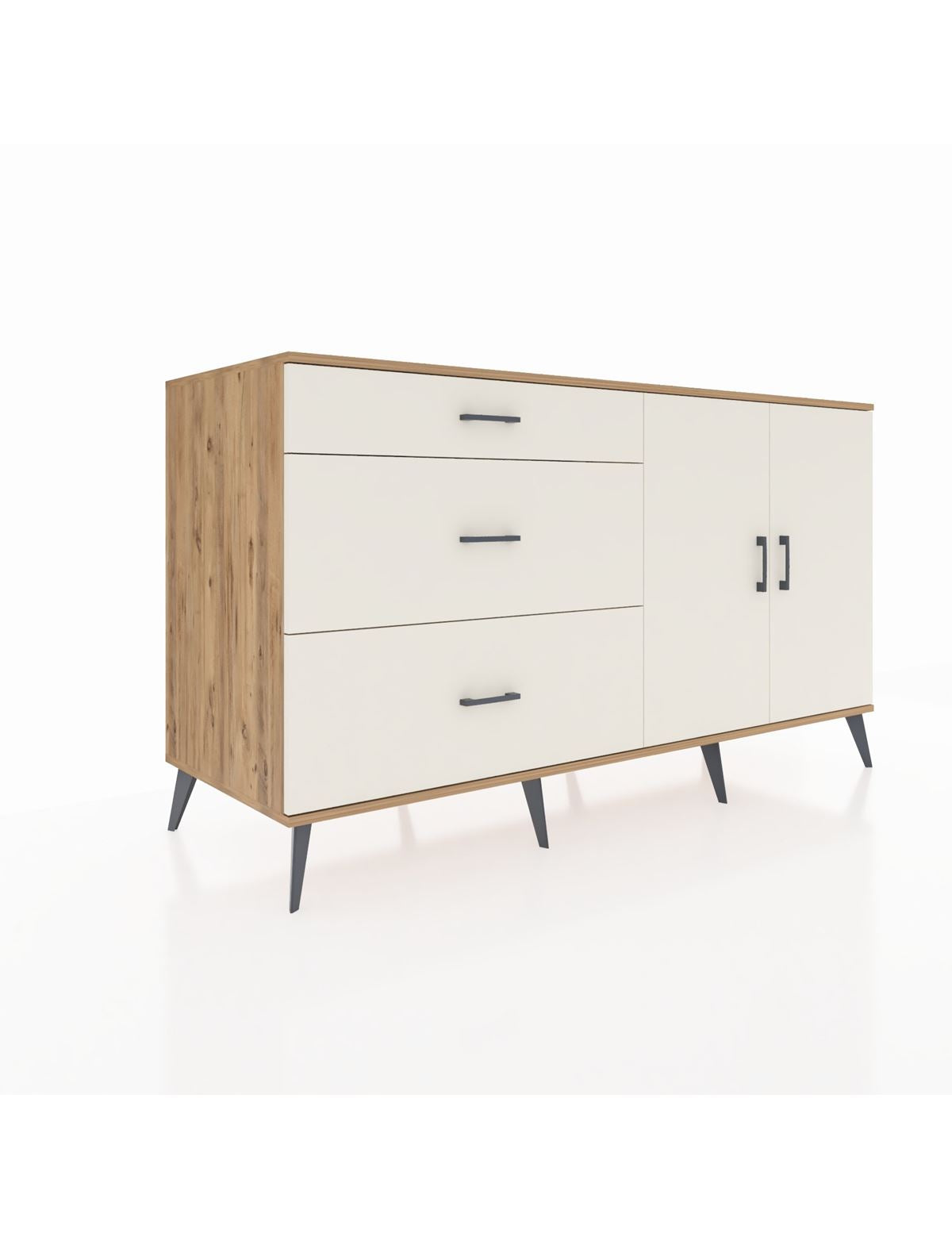 Kronos Konsol 2 Raflı 3 Çekmeceli 2 Kapaklı 176x59x99 Çam-Aytaşı