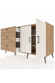 Kronos Konsol 2 Raflı 3 Çekmeceli 2 Kapaklı 176x59x99 Çam-Aytaşı/Çam