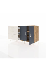 Kronos Konsol 2 Raflı 3 Çekmeceli 2 Kapaklı 176x59x99 Çam-Antrasit/Aytaşı