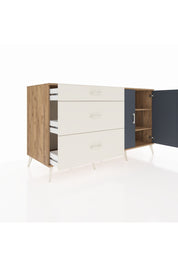 Kronos Konsol 2 Raflı 3 Çekmeceli 2 Kapaklı 176x59x99 Çam-Antrasit/Aytaşı