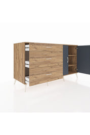 Kronos Konsol 2 Raflı 3 Çekmeceli 2 Kapaklı 176x59x99 Çam-Antrasit/Çam