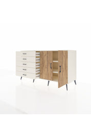 Kronos Konsol 2 Raflı 5 Çekmeceli 2 Kapaklı 176x59x99 Aytaşı-Çam/Aytaşı