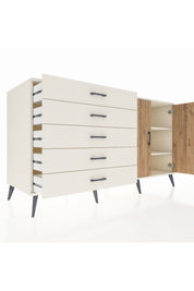 Kronos Konsol 2 Raflı 5 Çekmeceli 2 Kapaklı 176x59x99 Aytaşı-Çam/Aytaşı