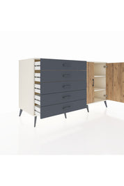 Kronos Konsol 2 Raflı 5 Çekmeceli 2 Kapaklı 176x59x99 Aytaşı-Çam/Antrasit