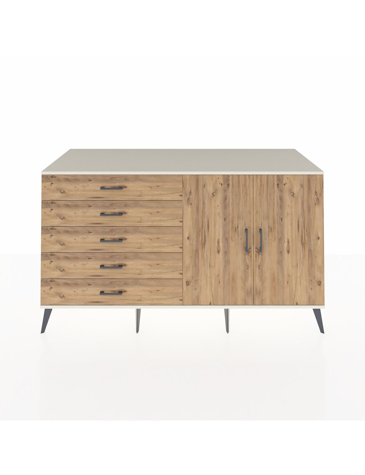 Kronos Konsol 2 Raflı 5 Çekmeceli 2 Kapaklı 176x59x99 Aytaşı-Çam