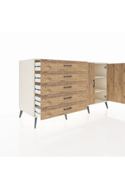 Kronos Konsol 2 Raflı 5 Çekmeceli 2 Kapaklı 176x59x99 Aytaşı-Çam