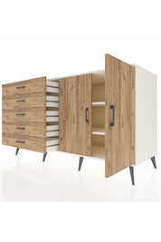 Kronos Konsol 2 Raflı 5 Çekmeceli 2 Kapaklı 176x59x99 Aytaşı-Çam