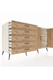 Kronos Konsol 2 Raflı 5 Çekmeceli 2 Kapaklı 176x59x99 Aytaşı-Çam