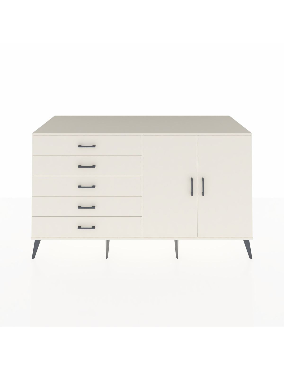 Kronos Konsol 2 Raflı 5 Çekmeceli 2 Kapaklı 176x59x99 Aytaşı-Aytaşı