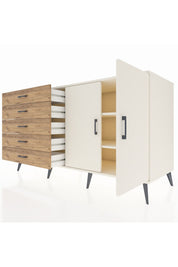 Kronos Konsol 2 Raflı 5 Çekmeceli 2 Kapaklı 176x59x99 Aytaşı-Aytaşı/Çam