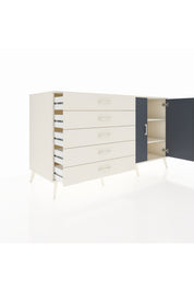 Kronos Konsol 2 Raflı 5 Çekmeceli 2 Kapaklı 176x59x99 Aytaşı-Antrasit/Aytaşı