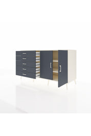 Kronos Konsol 2 Raflı 5 Çekmeceli 2 Kapaklı 176x59x99 Aytaşı-Antrasit