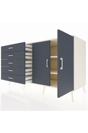 Kronos Konsol 2 Raflı 5 Çekmeceli 2 Kapaklı 176x59x99 Aytaşı-Antrasit