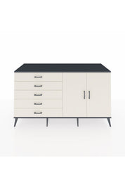 Kronos Konsol 2 Raflı 5 Çekmeceli 2 Kapaklı 176x59x99 Antrasit-Aytaşı